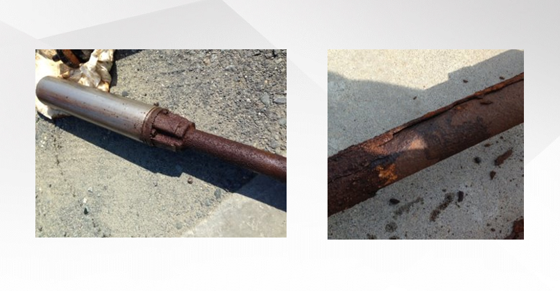 Corroded column piping